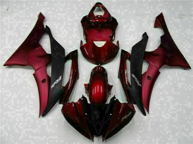 Rojo Negro ABS Moto Plástico Yamaha R6 2008-2016 Rojo Negro ABS Moto Plástico Yamaha R6 2008-2016
