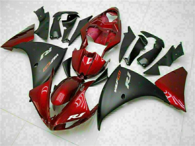 Rojo Negro ABS Moto Plásticos Yamaha R1 2009-2011 Rojo Negro ABS Moto Plásticos Yamaha R1 2009-2011