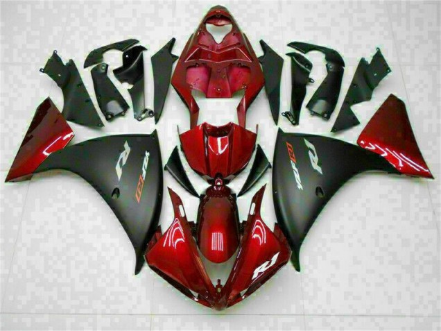 Rojo Negro ABS Moto Plásticos Yamaha R1 2009-2011 Rojo Negro ABS Moto Plásticos Yamaha R1 2009-2011