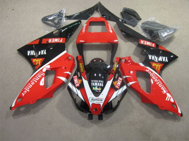Rojo Negro Blanco Santander Carenado Moto Yamaha R1 2009-2011 Rojo Negro Blanco Santander Carenado Moto Yamaha R1 2009-2011
