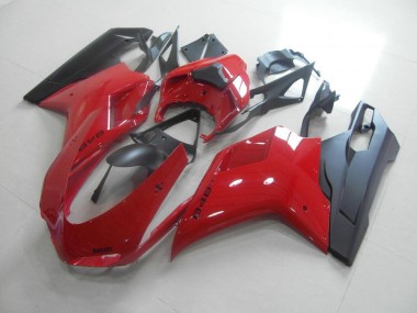 Rojo Negro Carenado Moto Ducati 848 1098 1198 2007-2014