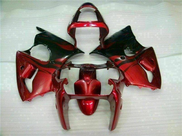 Rojo Negro Carenado Moto Kawasaki ZX6R 2000-2002 Rojo Negro Carenado Moto Kawasaki ZX6R 2000-2002
