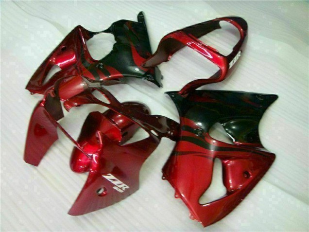 Rojo Negro Carenado Moto Kawasaki ZX6R 2000-2002 Rojo Negro Carenado Moto Kawasaki ZX6R 2000-2002