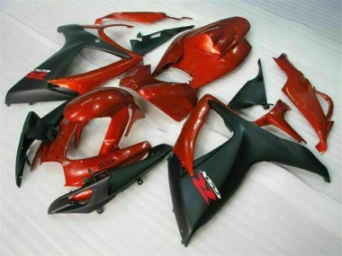 Rojo Negro Inyección Kit Carenado Moto Suzuki GSXR 600 / 750 K6 2006-2007