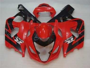Rojo Negro Kit Carenado Inyección Suzuki GSXR 600 / 750 K4 2004-2005