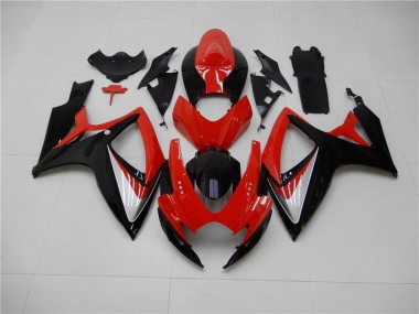 Rojo Negro Kits Carenado Moto Suzuki GSXR 600 / 750 K6 2006-2007