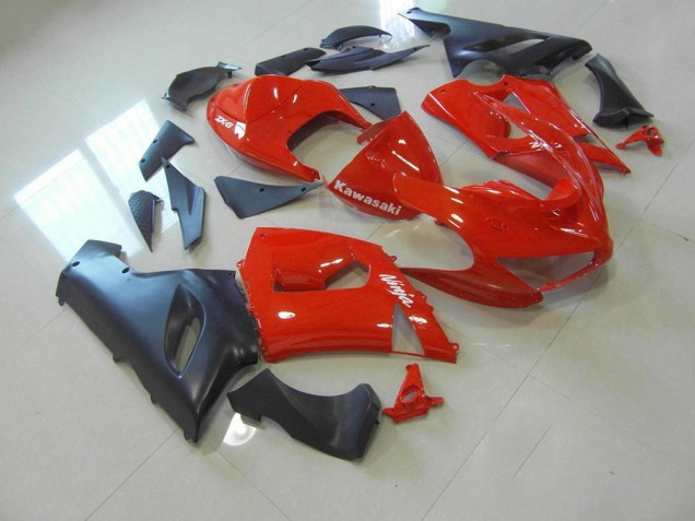 Rojo & Negro Mate Carenado Moto Kawasaki ZX6R 2005-2006