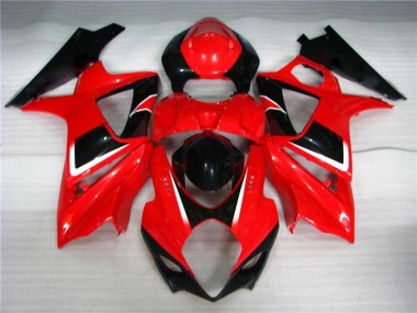 Rojo Negro Plástica Moto Suzuki GSXR 1000 K7 2007-2008
