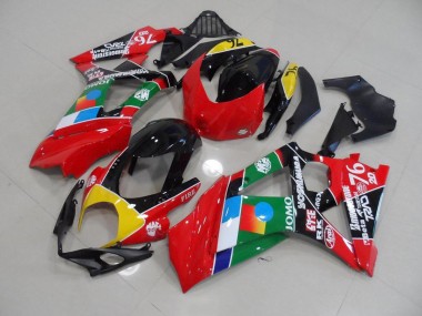 Rojo & Verde Carenado Moto Suzuki GSXR 1000 K7 2007-2008
