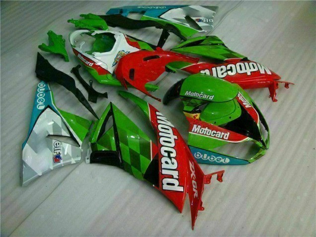 Rojo Verde Motocard Carenado Moto Kawasaki ZX6R 2009-2012 Rojo Verde Motocard Carenado Moto Kawasaki ZX6R 2009-2012