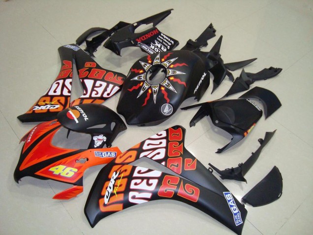 Rossi Negro Mate Carenado Moto Honda CBR 1000 RR 2008-2011