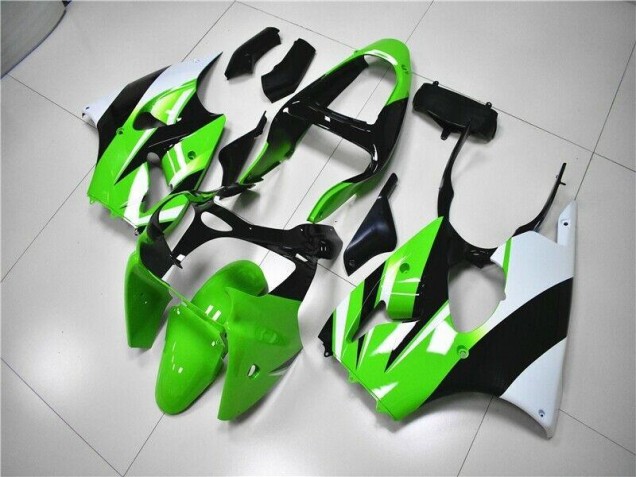 Verde Blanco Negro Carenado Moto Kawasaki ZX6R 2000-2002