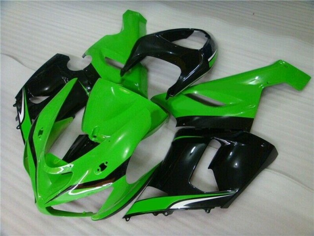 Verde Blanco Negro Carenado Moto Kawasaki ZX6R 2005-2006
