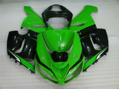 Verde Blanco Negro Carenado Moto Kawasaki ZX6R 2005-2006