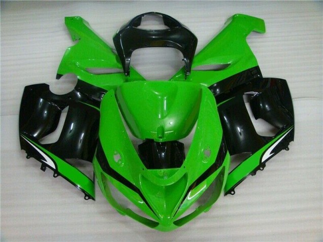 Verde Blanco Negro Carenado Moto Kawasaki ZX6R 2005-2006