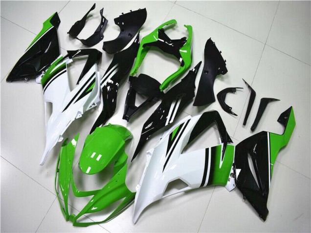 Verde Blanco Negro Carenado Moto Kawasaki ZX6R 2013-2018