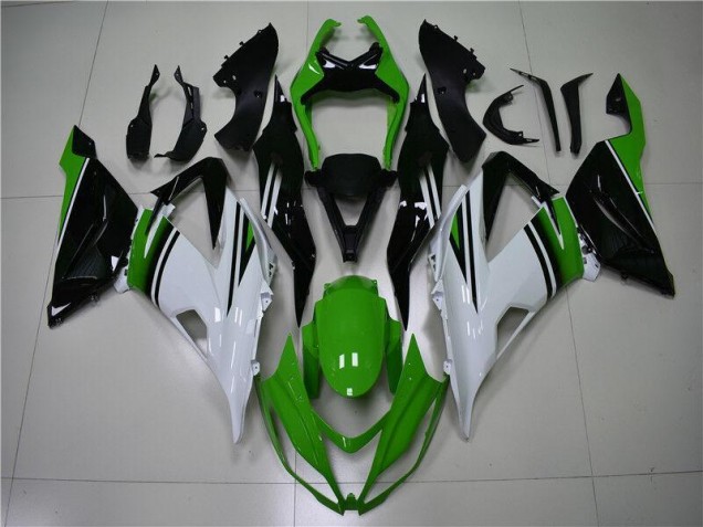 Verde Blanco Negro Carenado Moto Kawasaki ZX6R 2013-2018