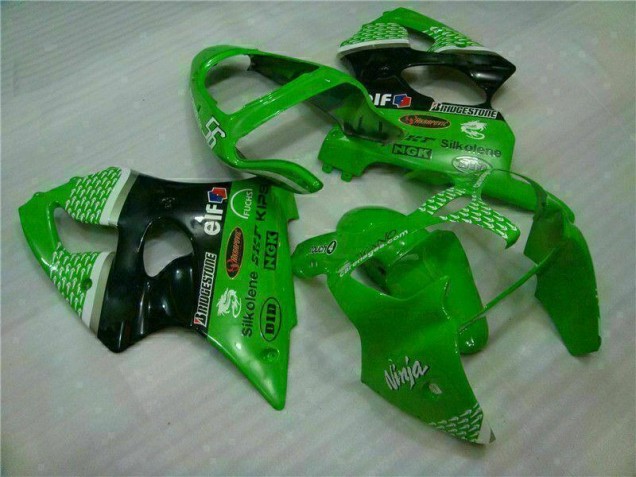 Verde Negro ABS Carenado Motocicleta Kawasaki ZX6R 2000-2002