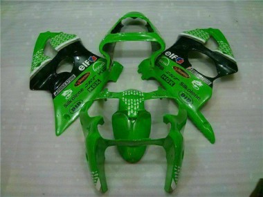 Verde Negro ABS Carenado Motocicleta Kawasaki ZX6R 2000-2002