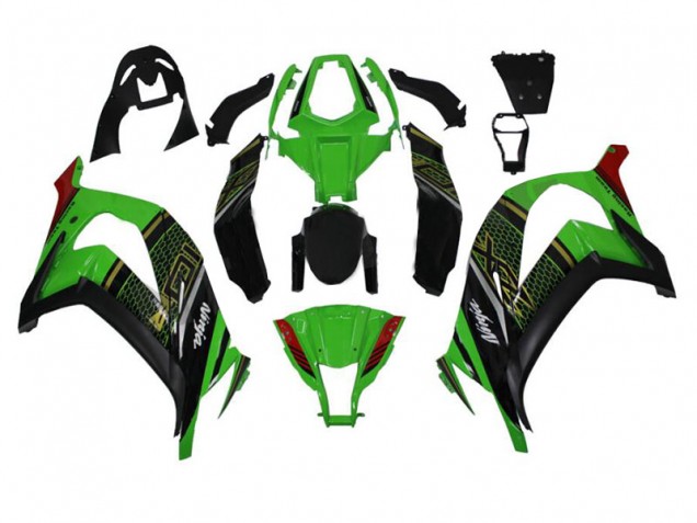 Verde Negro ABS Moto Plástica Kawasaki ZX10R 2011-2015 Verde Negro ABS Moto Plástica Kawasaki ZX10R 2011-2015