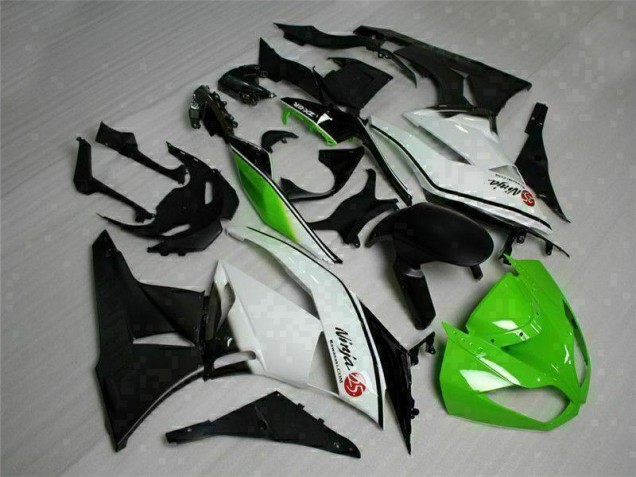 Verde Negro Blanco 25 Carenado Moto Kawasaki ZX6R 2009-2012 Verde Negro Blanco 25 Carenado Moto Kawasaki ZX6R 2009-2012