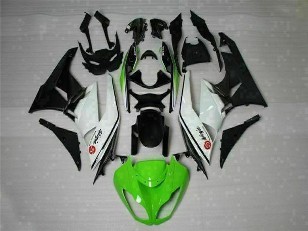 Verde Negro Blanco 25 Carenado Moto Kawasaki ZX6R 2009-2012 Verde Negro Blanco 25 Carenado Moto Kawasaki ZX6R 2009-2012
