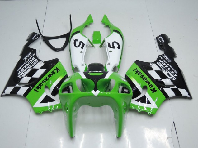 Verde Negro & Blanco Carenado Moto Kawasaki ZX7R 1996-2003 Verde Negro & Blanco Carenado Moto Kawasaki ZX7R 1996-2003