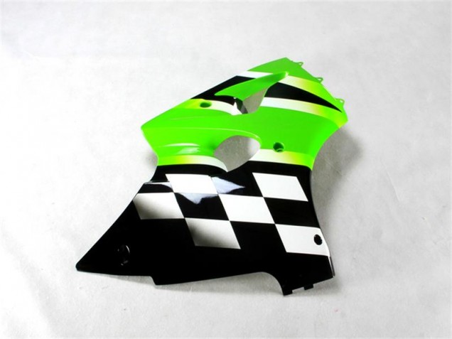 Verde Negro Blanco Kits ABS Carenado Motocicleta Kawasaki ZX6R 2000-2002