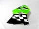 Verde Negro Blanco Kits ABS Carenado Motocicleta Kawasaki ZX6R 2000-2002