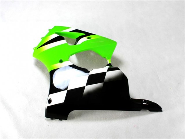 Verde Negro Blanco Kits ABS Carenado Motocicleta Kawasaki ZX6R 2000-2002