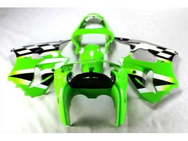 Verde Negro Blanco Kits ABS Carenado Motocicleta Kawasaki ZX6R 2000-2002
