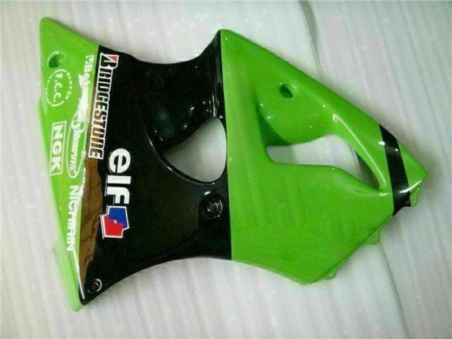 Verde Negro Inyección Kit Carenado Moto Kawasaki ZX6R 2000-2002