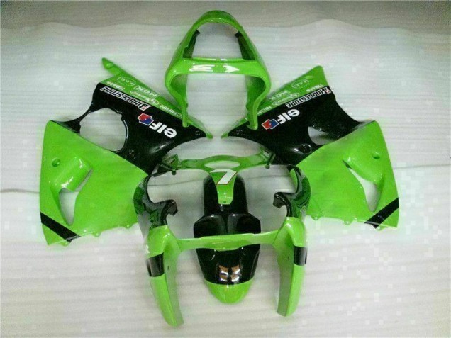 Verde Negro Inyección Kit Carenado Moto Kawasaki ZX6R 2000-2002