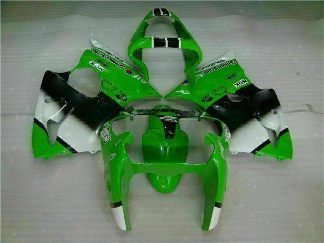 Verde Negro Inyección Kits Carenado Moto Kawasaki ZX6R 2000-2002