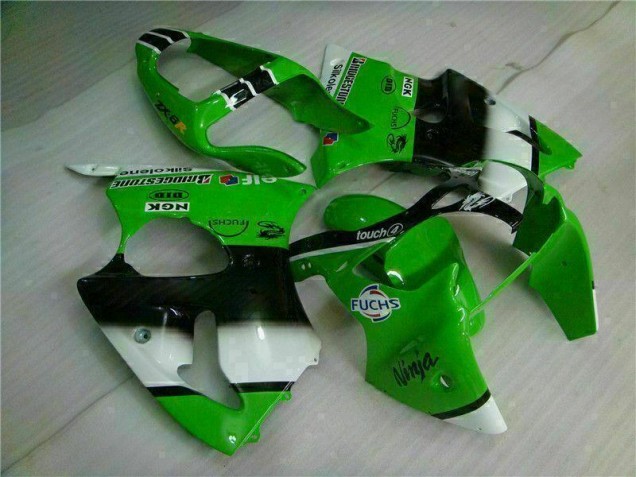 Verde Negro Inyección Kits Carenado Moto Kawasaki ZX6R 2000-2002