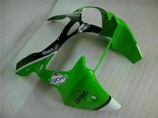 Verde Negro Inyección Kits Carenado Moto Kawasaki ZX6R 2000-2002