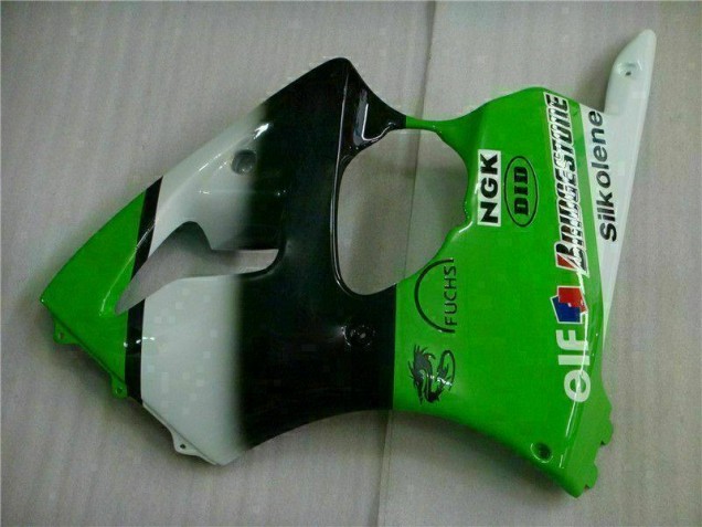 Verde Negro Inyección Kits Carenado Moto Kawasaki ZX6R 2000-2002