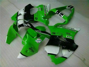 Verde Negro Inyección Kits Carenado Moto Kawasaki ZX6R 2000-2002