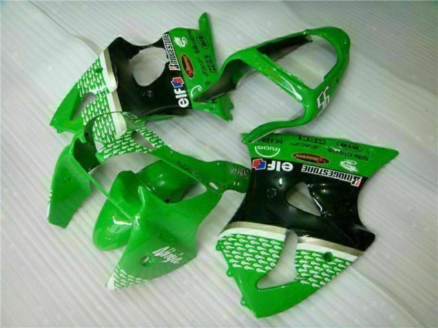 Verde Negro Kit ABS Carenado Motocicleta Kawasaki ZX6R 2000-2002