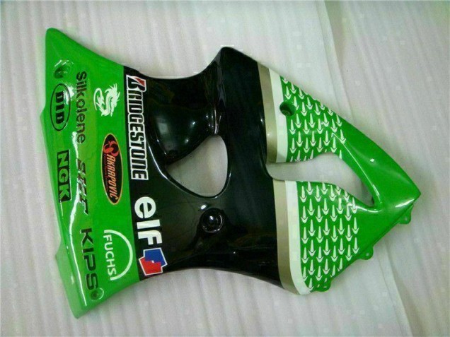 Verde Negro Kit ABS Carenado Motocicleta Kawasaki ZX6R 2000-2002