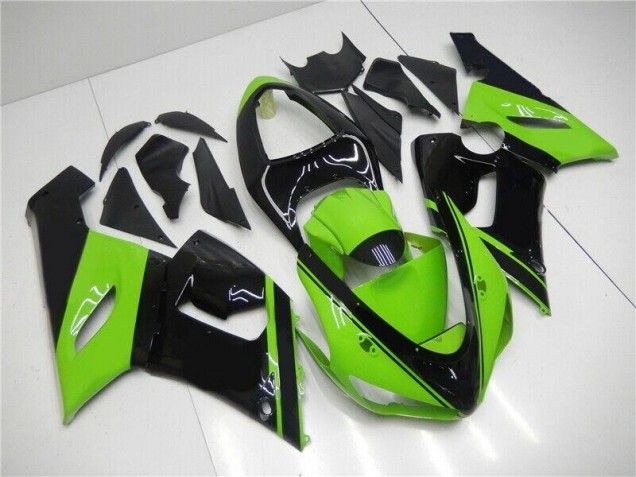 Verde Negro Kit Carenado Inyección Kawasaki ZX6R 2005-2006