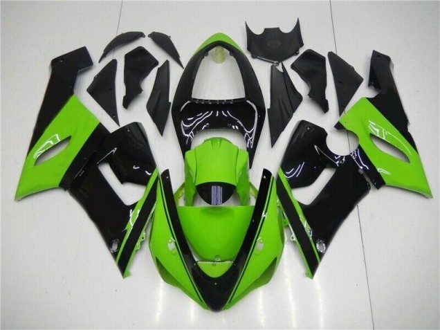 Verde Negro Kit Carenado Inyección Kawasaki ZX6R 2005-2006