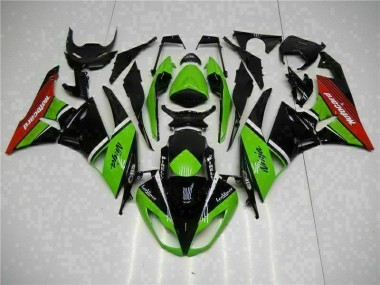 Verde Negro Rojo Carenado Moto Kawasaki ZX6R 2009-2012