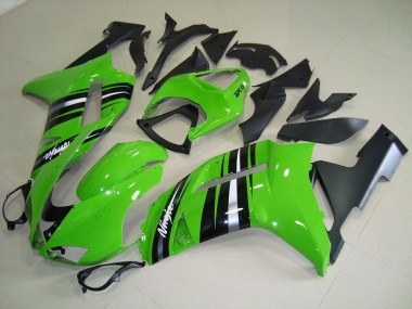 Verde & Plata Raya Carenado Moto Kawasaki ZX6R 2007-2008